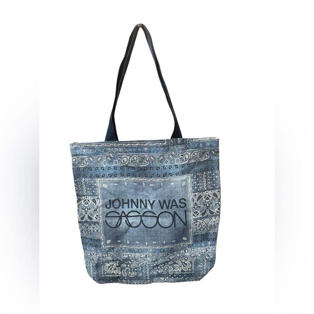 JOHNNY WAS × SASSON Limited Edition Collab Canvas Tote in Denim Blues NWOT